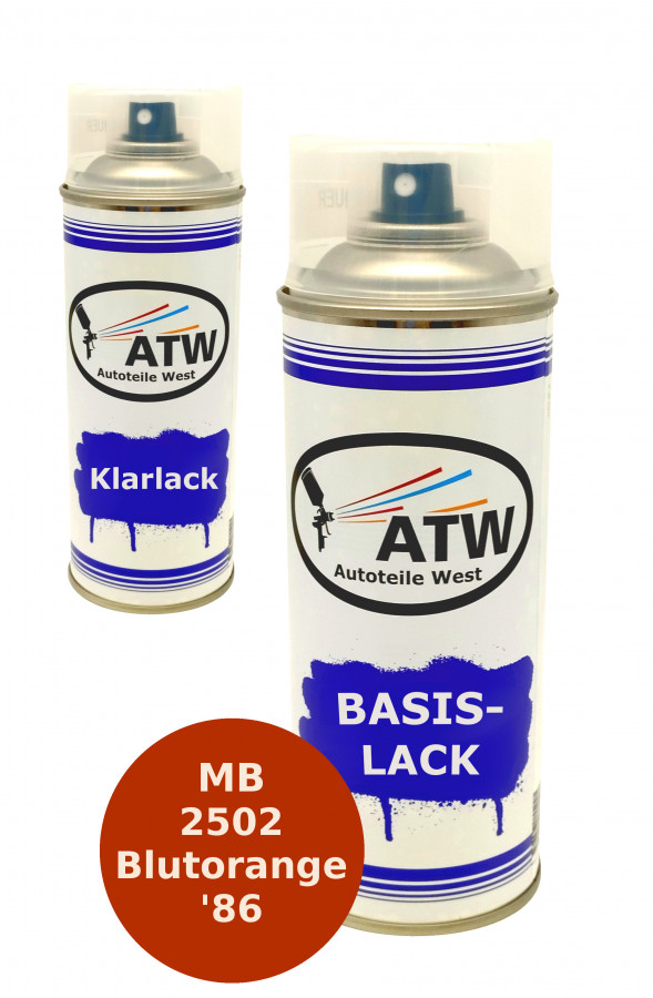 Autolack für Mercedes Benz 2502 Blutorange '86 +400ml Klarlack Set